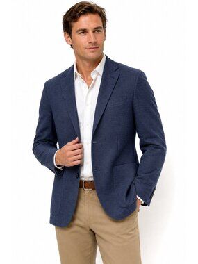 JOS A BANK jacket blazer sport coat blue XL tailored fit unlined unstructured